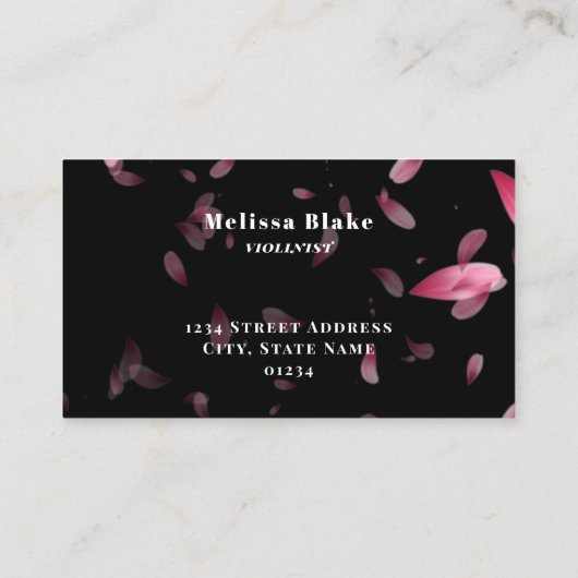 violist roze roze roze visitekaartje (Achterkant)