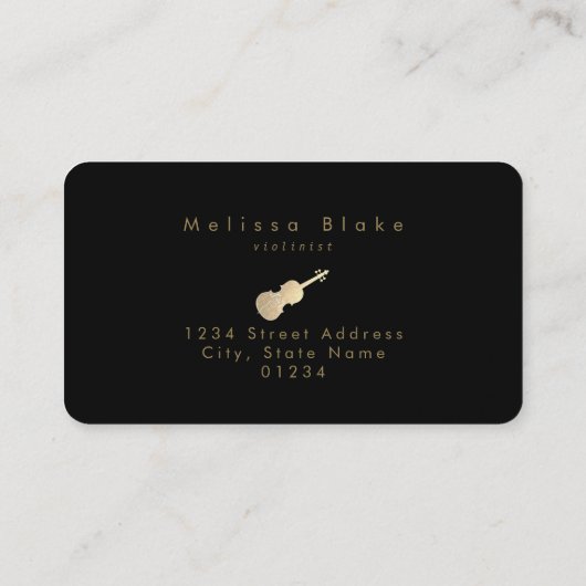 violist roze waterverf zwart visitekaartje (Achterkant)