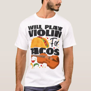 Violist speelt viool voor taco's t-shirt