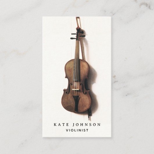 Violist  vioolmusicus docent visitekaartje (Voorkant)