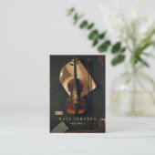 Violist Vioolmusicus Leraar Elegant Visitekaartje (Staand voorkant)