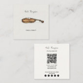 Violist Vioolmuzikant Docent QR Code Vierkante Visitekaartje (Voorkant / Achterkant)