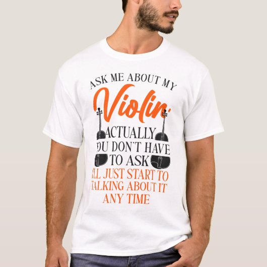 Violist Vraag me over mijn viool T-shirt (Voorkant)