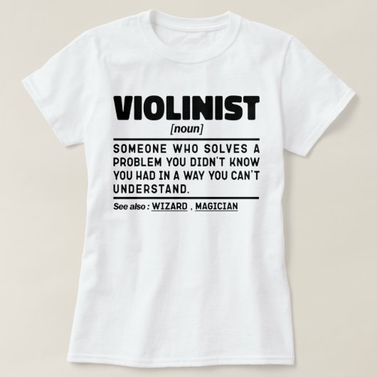 Violist Zelfstandig Naamwoord Definitie Vioolspele T-shirt (Design voorkant)