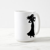 Violiste Silhouet Dame Koffiemok (Voorkant rechts)