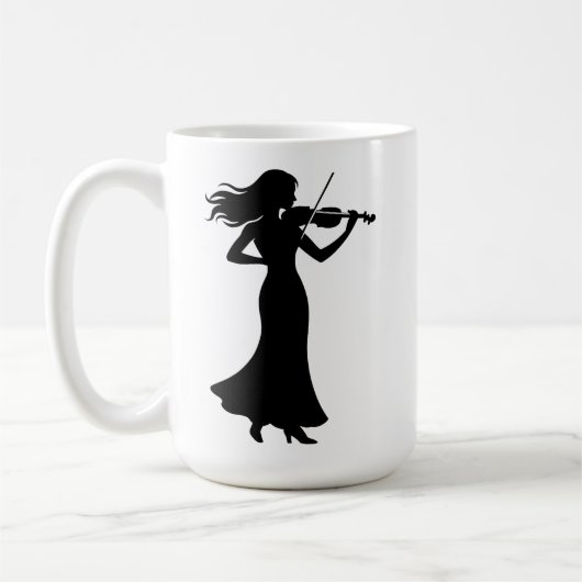 Violiste Silhouet Dame Koffiemok (Links)