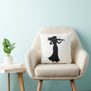 Violiste Silhouet Dame Kussen
