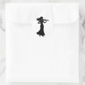 Violiste Silhouet Dame Ronde Sticker (Tas)