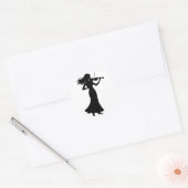 Violiste Silhouet Dame Ronde Sticker (Envelop)