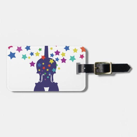 Violn Star Canvas tas, Sleutelhanger of Button Bagagelabel (Voorkant horizontaal)