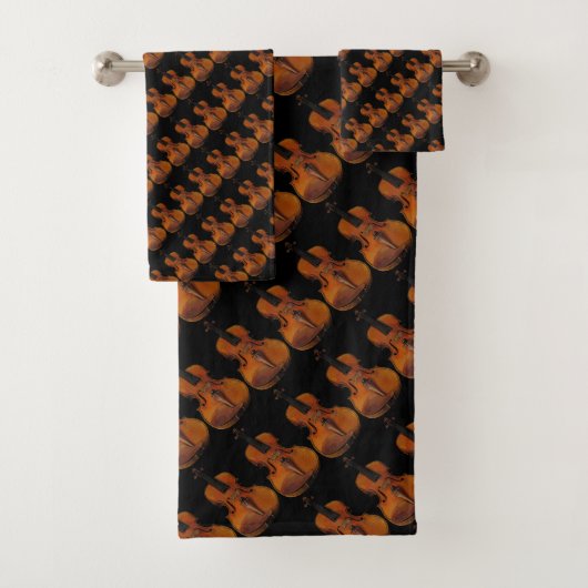 Viool Abstract Patroon Muziek Badhanddoeken Bad Handdoek (Insitu)