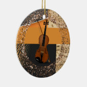 Viool abstracte kunst/glitter keramisch ornament (Rechts)