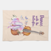 Viool, ballet Schoenen en Vlinders Dans Theedoek (Horizontaal)