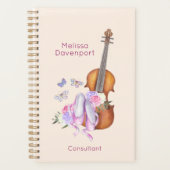 Viool, balletschoenen, bloemen en vlinders planner (Voorkant)