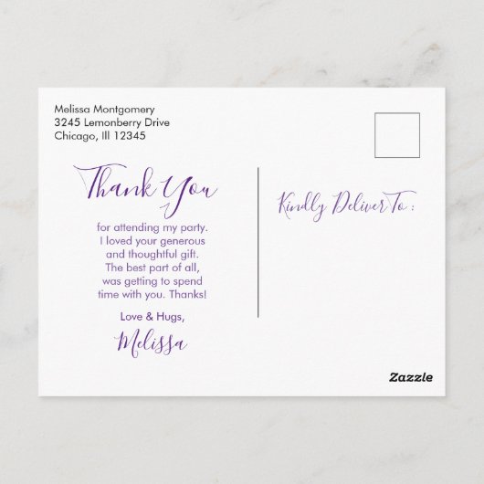 Viool, balletschoenen en vlinders feest Bedankt Briefkaart (Achterkant)