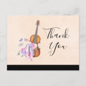 Viool, balletschoenen en vlinders feest Bedankt Briefkaart (Voorkant)