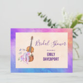 Viool, balletschoenen en vlinders Vrijgezellenfees Kaart (Staand voorkant)