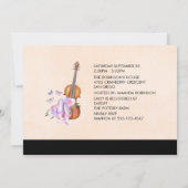 Viool, balletschoenen en vlinders Vrijgezellenfees Kaart (Achterkant)