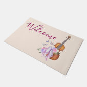 Viool, balletschoenen en vlinders Welkom Deurmat (Schuin)