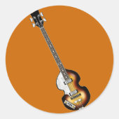 Viool basgitaar ronde sticker (Voorkant)