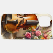 Viool, Bladmuziek en een Vaas van Bloemen Case-Mate iPhone Case (Achterkant (horizontaal))