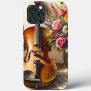 Viool, Bladmuziek en een Vaas van Bloemen Case-Mate iPhone Case