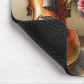 Viool, Bladmuziek en een Vaas van Bloemen Muismat (Hoek)