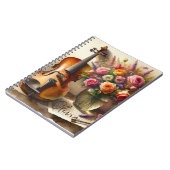 Viool, Bladmuziek en een Vaas van Bloemen Notitieboek (Linkerzijde)