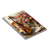 Viool, Bladmuziek en een Vaas van Bloemen Notitieboek (Rechterzijde)