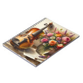 Viool, Bladmuziek en een Vaas van Bloemen Notitieboek (Linkerzijde)