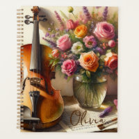 Viool, Bladmuziek en een Vaas van Bloemen