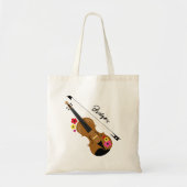 Viool Bloemen Klassieke Muziek Gepersonaliseerd Tote Bag (Voorkant)