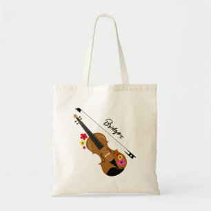 Viool Bloemen Klassieke Muziek Gepersonaliseerd Tote Bag