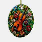 Viool Bloemstuk  Keramisch Ornament (Rechts)