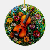 Viool Bloemstuk  Keramisch Ornament (Achterkant)