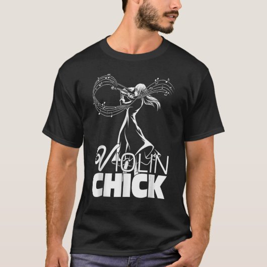 Viool Chick Fiddler viool violist T-shirt (Voorkant)