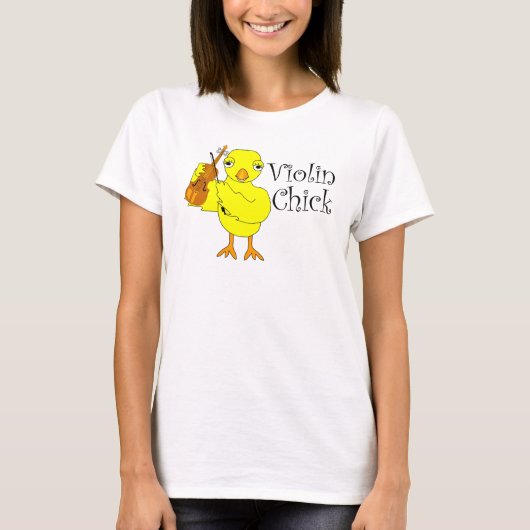 Viool Chick Tekst T-shirt (Voorkant)