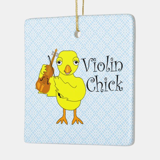 Viool ChickText Keramisch Ornament (Links)