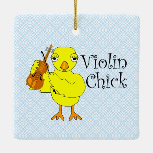 Viool ChickText Keramisch Ornament (Achterkant)