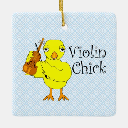 Viool ChickText Keramisch Ornament (Voorkant)