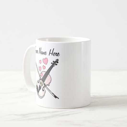 Viool Custom Wedding Mok Violinist Musician Gift (Voorkant links)