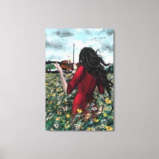 Viool Dame Canvas Print Zomer Sonate (Voorkant)