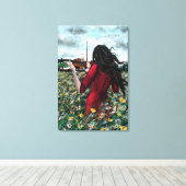 Viool Dame Canvas Print Zomer Sonate (Insitu (Houten vloer))
