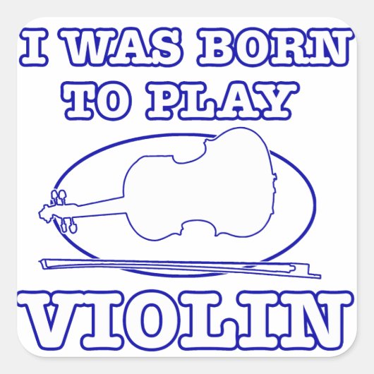 viool design vierkante sticker (Voorkant)