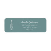 Viool Elegant Script Music Teacher Modern Blauw Etiket (Voorkant)