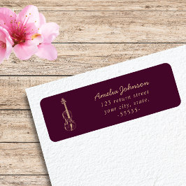 Viool Elegant Script Music Teacher Modern Etiket