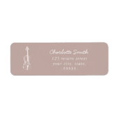 Viool Elegant Script Music Teacher Modern Roze Etiket (Voorkant)