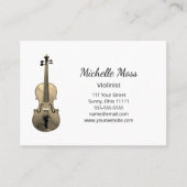 Viool Elegante Muziekdocent Vioolvioliste Visitekaartje (Voorkant)
