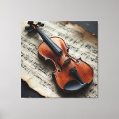 Viool en Bladmuziek Canvas Afdruk (Voorkant)