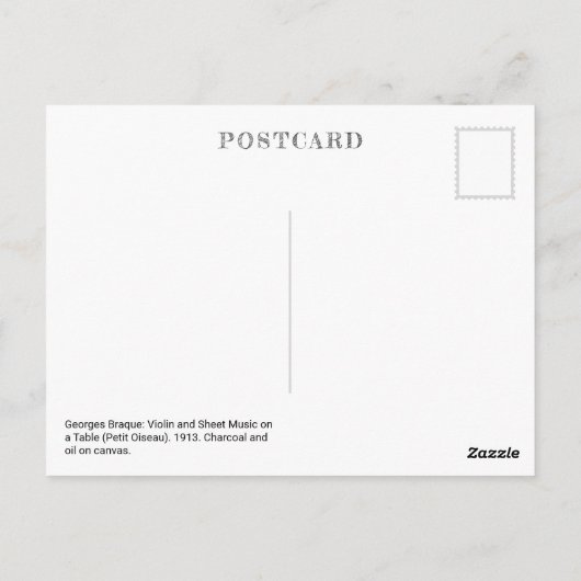 Viool en Bladmuziek | Georges Braque | Briefkaart (Achterkant)